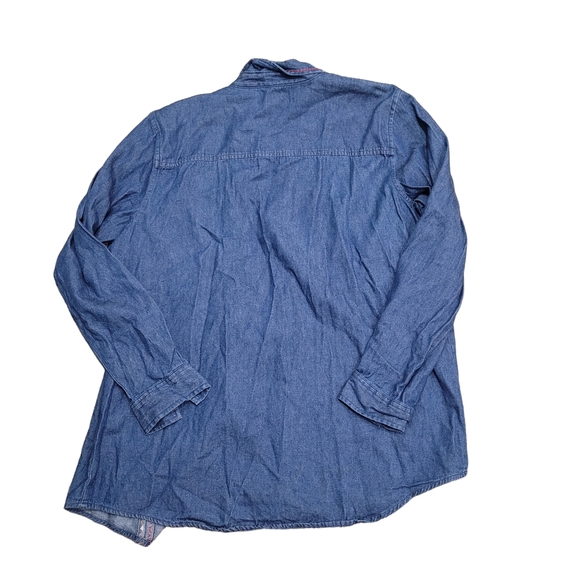 Bobbie Brooks Vintage 90s Streetwear Embroidery Leaves Denim Button down Shirt - Picture 2 of 4